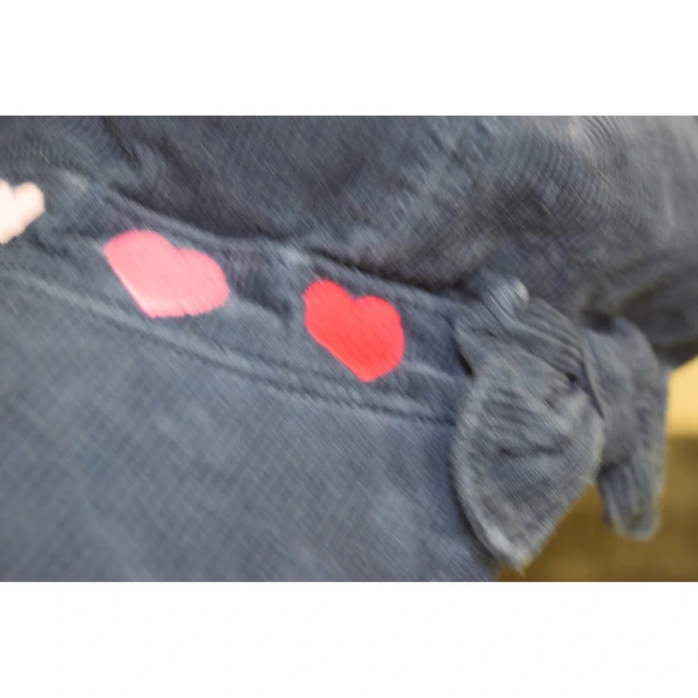 2011 Gymboree Blue Corduroy News‎ Boy Cadet Hat GIRLS 8+ Heart Bow